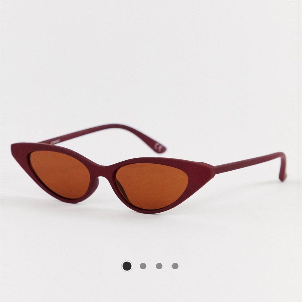 ASOS Design Cat Eye Sunglasses in Matte Red